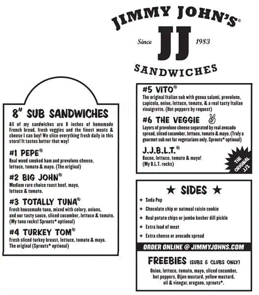 Menu of Jimmy John's, Arlington, Arlington  