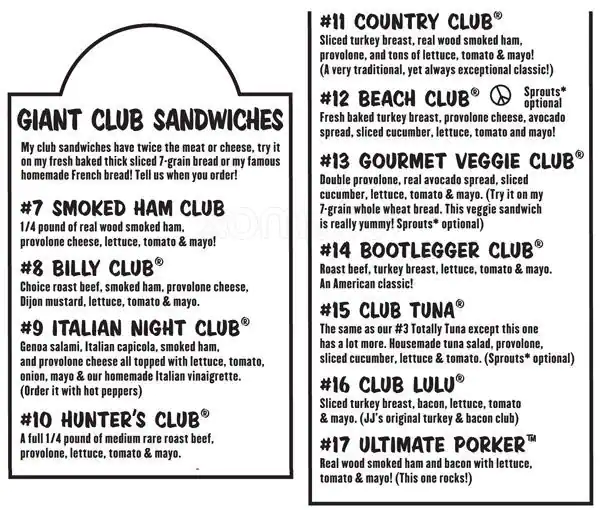 Menu of Jimmy John's, Arlington, Arlington  