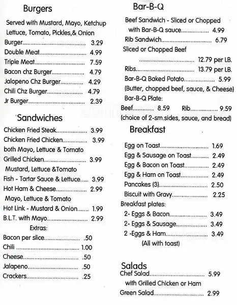 Menu of Joe's Burgers, Oak Lawn, Dallas  