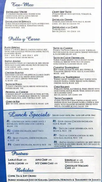 Menu of La Calle Doce, Lower Greenville, Dallas  