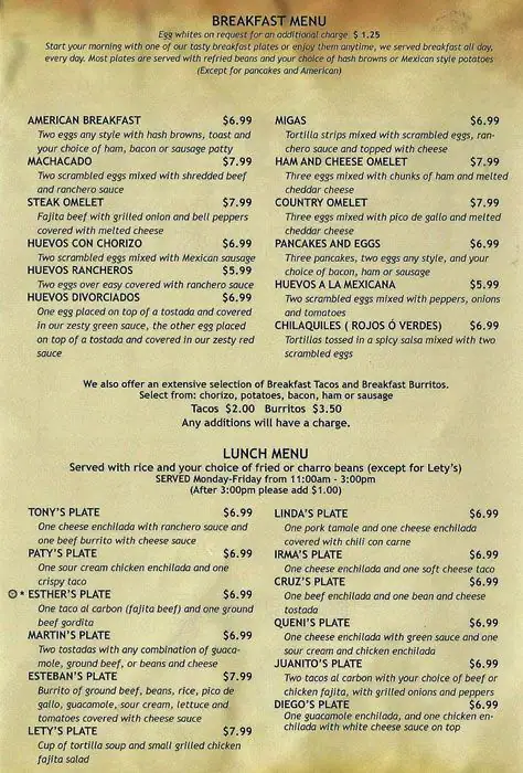 Tasty food Tex-Mexmenu Carrollton, Carrollton