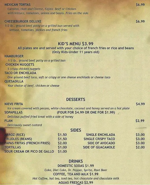 Menu of Los Jalapenos, Carrollton, Carrollton  