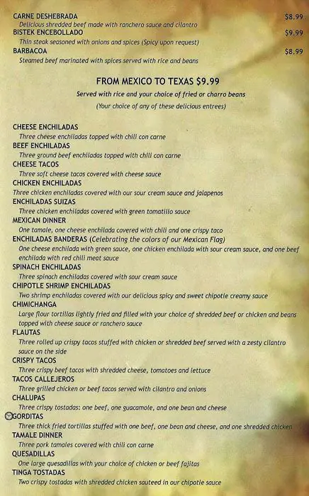 Menu of Los Jalapenos, Carrollton, Carrollton  