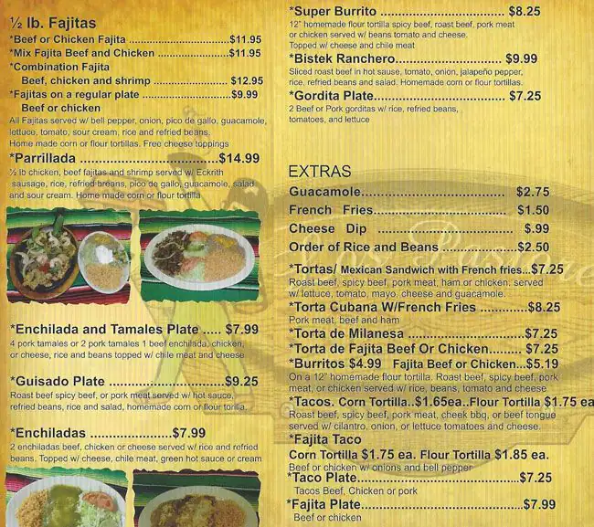 Menu of Los Pastores Mexican Food, Arlington, Arlington  
