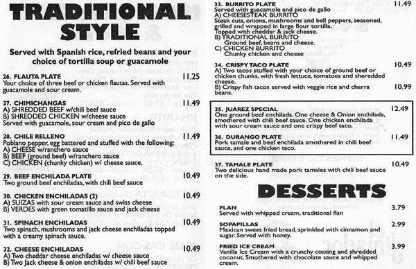 Menu of Mercado Juarez, Arlington, Arlington  