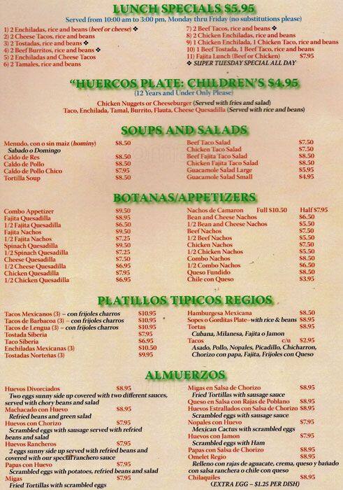 Menu of Monterrey Restaurant & Bar, Lochwood, Dallas  