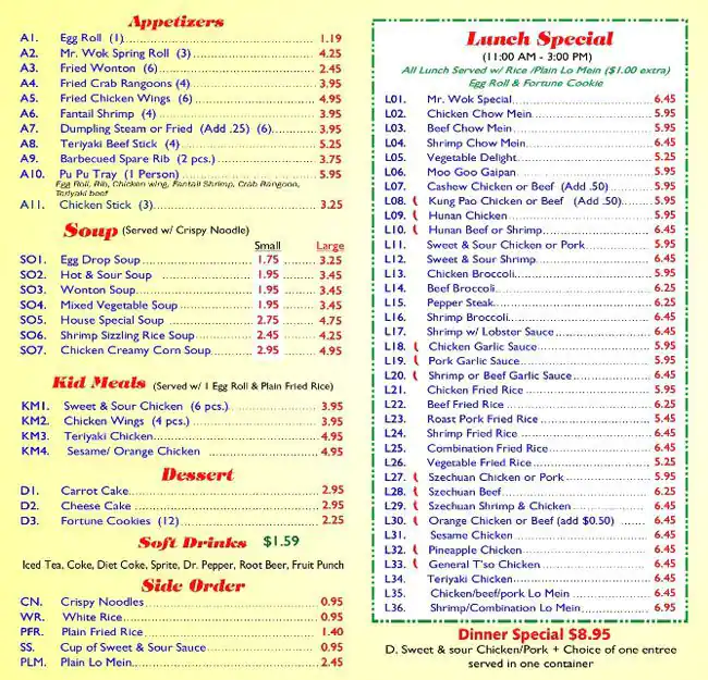 Best restaurant menu near Arlington Arlington