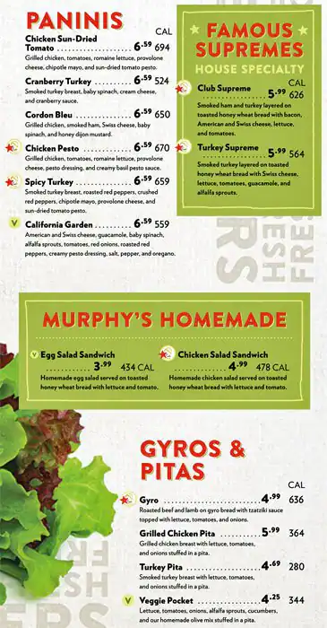 Tasty food Sandwichmenu The Parks at Arlington, Arlington