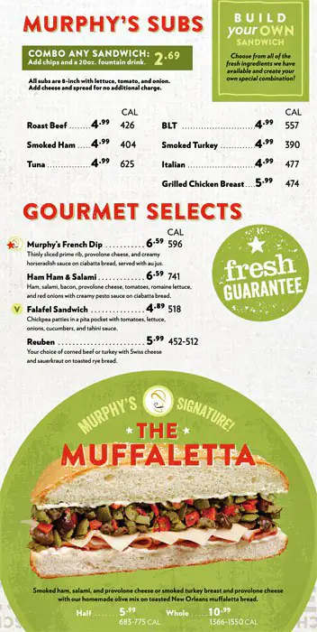 Menu of Murphy's Deli, Dallas, Addison  