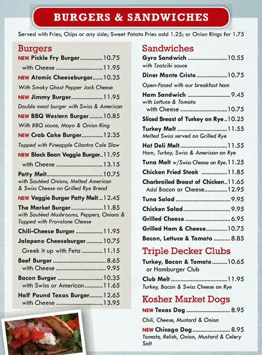 Menu of Original Market Diner, Oak Lawn, Dallas  