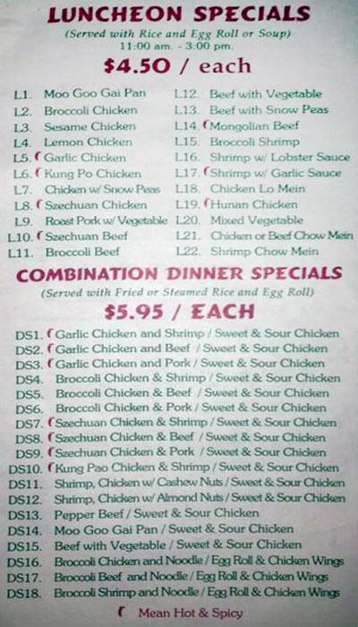 Menu of Peking Kitchen, Oak Cliff, Dallas  