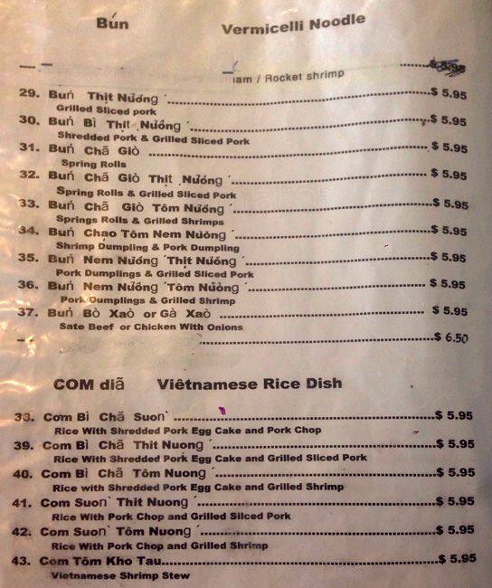 Menu of Pho Vietnam, Dalworthington Gardens, Arlington  