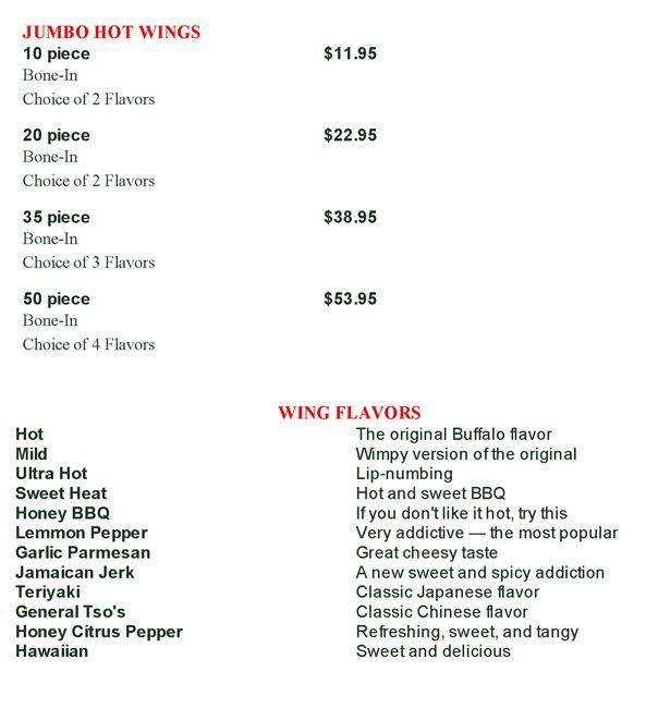 Menu of Pizza Guy, Far North Dallas, Dallas  