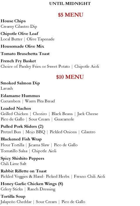 Menu of Pyramid Restaurant & Bar, Downtown, Dallas  