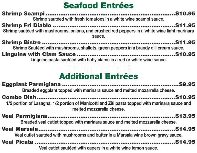 Menu of Sammy's Italian Bistro, Burleson, Burleson  