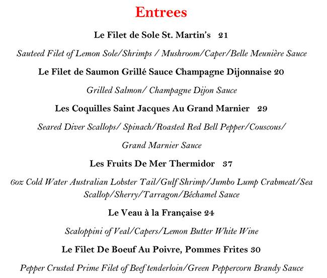 Menu of St. Martin's Wine Bistro, Lower Greenville, Dallas  