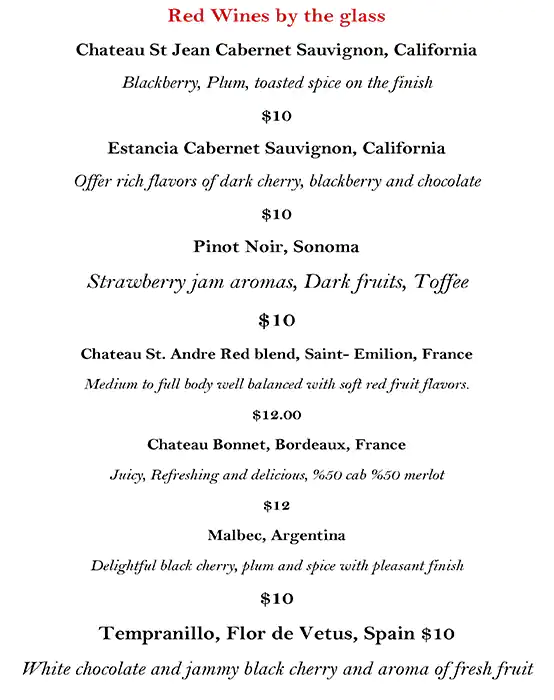 Menu of St. Martin's Wine Bistro, Lower Greenville, Dallas  