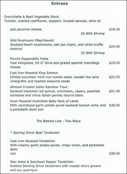 Menu of Suze, Preston Hollow, Dallas  