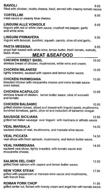 Menu of Sweet Basil Italian Grill and Bar, Far North Dallas, Dallas  