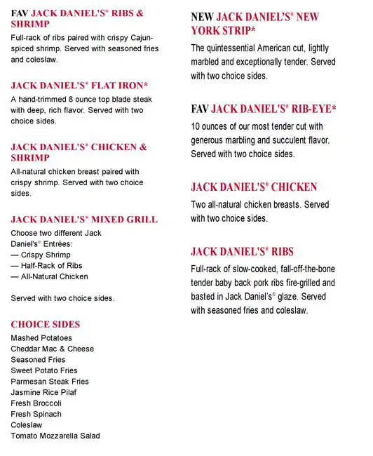 Menu of TGI Fridays, South Arlington, Arlington  