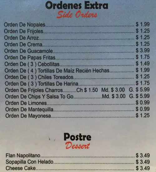 Menu of Lupita's Restaurant, Kessler, Dallas  