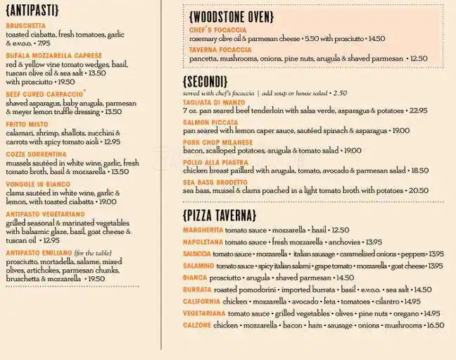 Menu of Taverna (Dallas), Oak Lawn, Dallas  