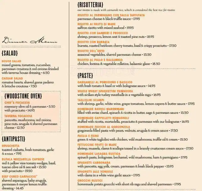 Menu of Taverna (Dallas), Oak Lawn, Dallas  