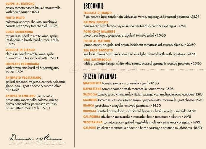 Menu of Taverna (Dallas), Oak Lawn, Dallas  