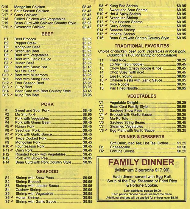 Tasty food Chinesemenu Allen, Allen