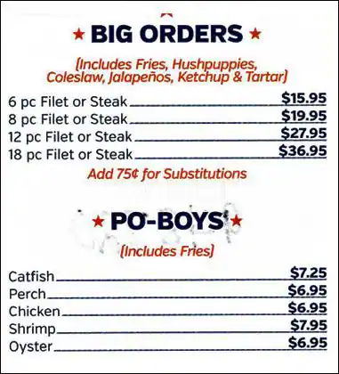Menu of Top Cat Seafood, Bonton, Dallas  