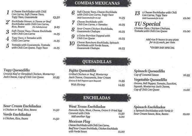 Menu of Tupinamba, North Dallas, Dallas  