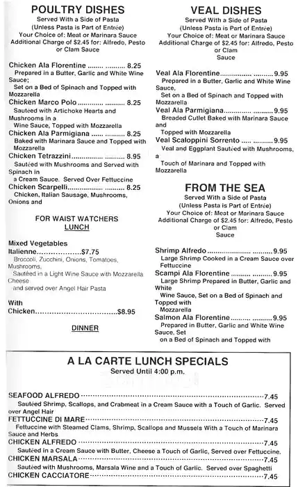 Menu of Two Guys From Italy, Northwest Dallas, Dallas  