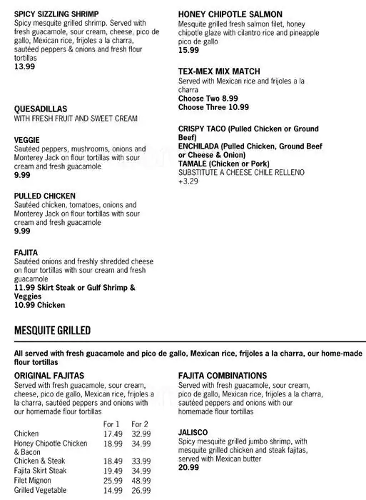 Menu of Uncle Julio's, Oak Lawn, Dallas  