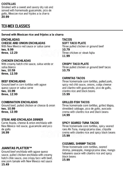 Menu of Uncle Julio's, Oak Lawn, Dallas  
