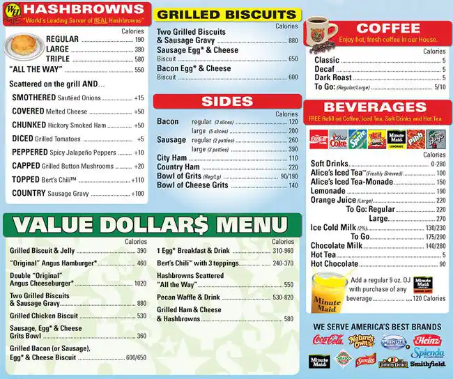 Menu of Waffle House, Arlington, Arlington  