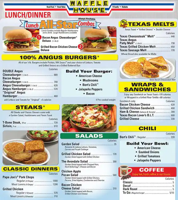 Menu of Waffle House, Arlington, Arlington  