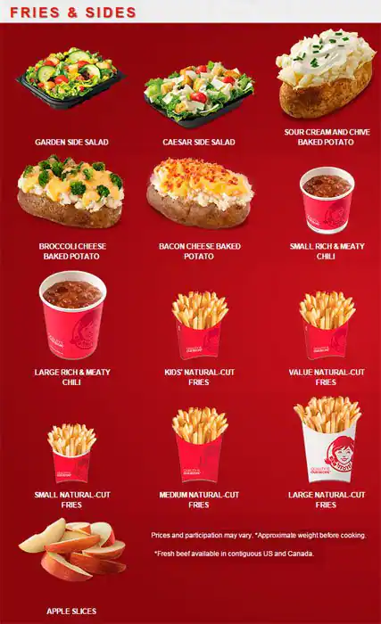 Menu of Wendy's, Far North Dallas, Dallas  