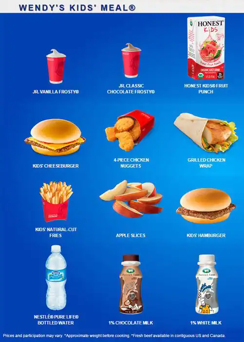 Menu of Wendy's, Lake Highlands, Dallas  