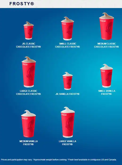 Menu of Wendy's, Lake Highlands, Dallas  