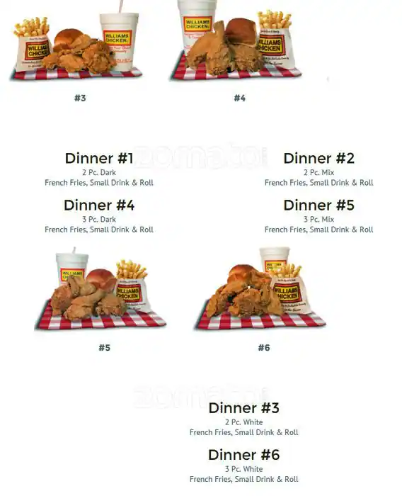 Menu of Williams Chicken, Arlington, Arlington  