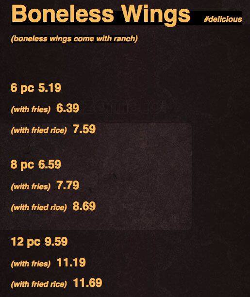Menu of Wing Shack, Lovefield, Dallas  