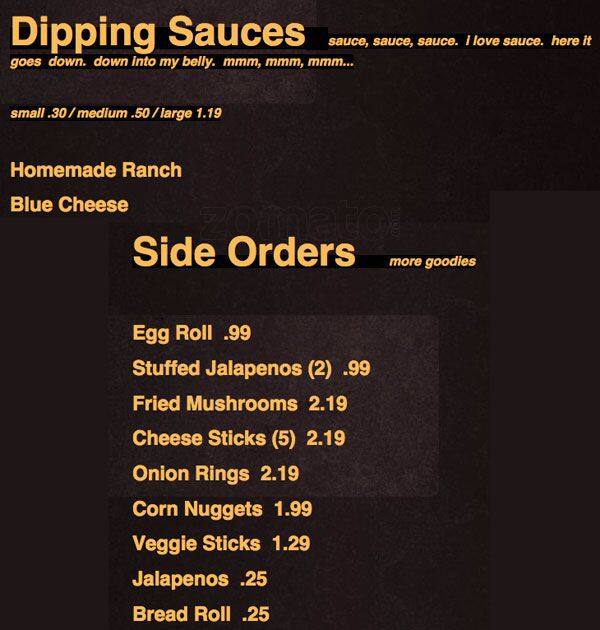 Menu of Wing Shack, Lovefield, Dallas  