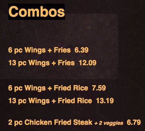 Menu of Wing Shack, Lovefield, Dallas  