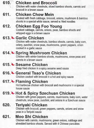 Menu of Ying Cafe, Garland, Arlington  