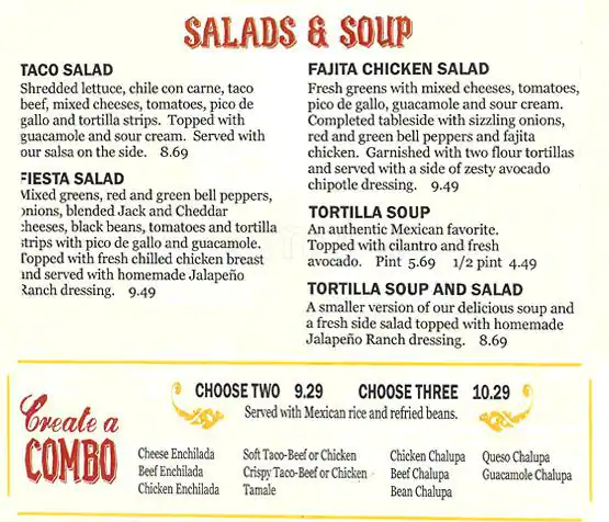 Menu of Mexican Inn Cafe, Burleson, Burleson  