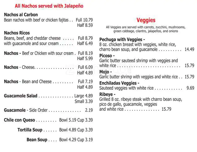 Menu of Antonio's Mexican Restaurant, Burleson, Burleson  