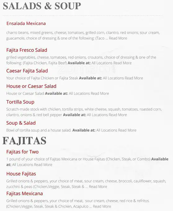 Menu of Frescos Cocina Mexicana, Burleson, Burleson  