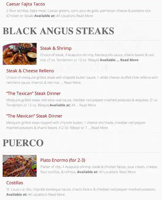 Menu of Frescos Cocina Mexicana, Burleson, Burleson  