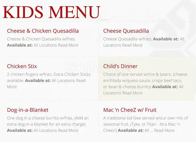 Menu of Frescos Cocina Mexicana, Burleson, Burleson  
