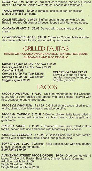 Menu of Nico's Cocina, Carrollton, Carrollton  